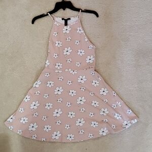 Forever 21 PeachPink Floral Dress Barbiecore Sz:s